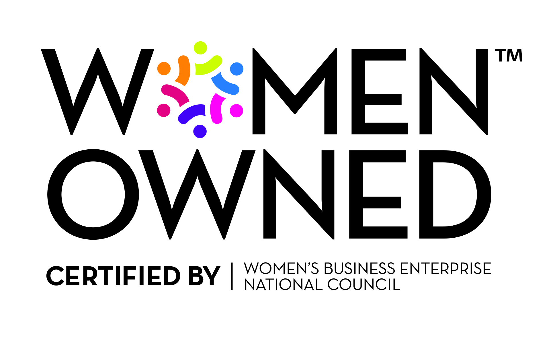 Logo that shows we are a certified Woman Owned PBM Text in Image: Women Owned Certified by Women's Business Enterprise National Council